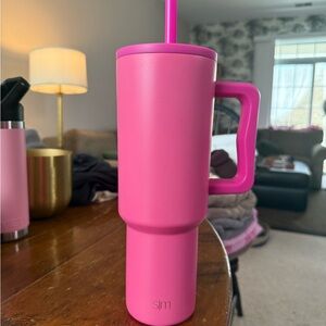 Simple Modern Silver Tumbler with Handle